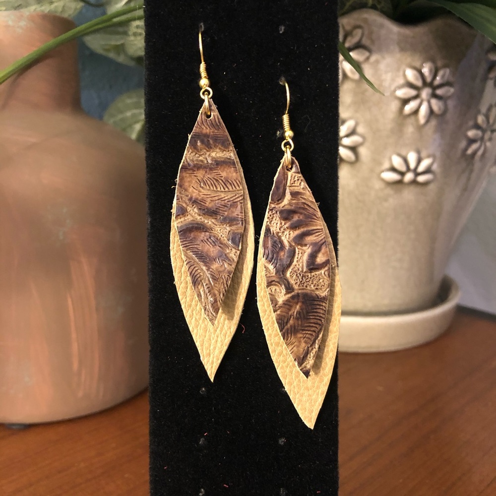 Leather handcrafted earrings
